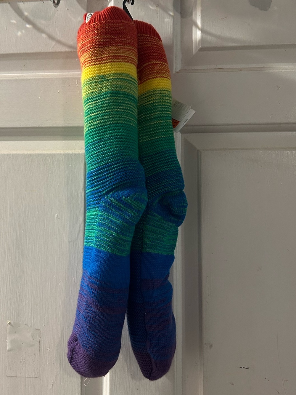 UGG Rainbow Gradient Crew Socks - Red, Yellow, Green, Blue, Purple
